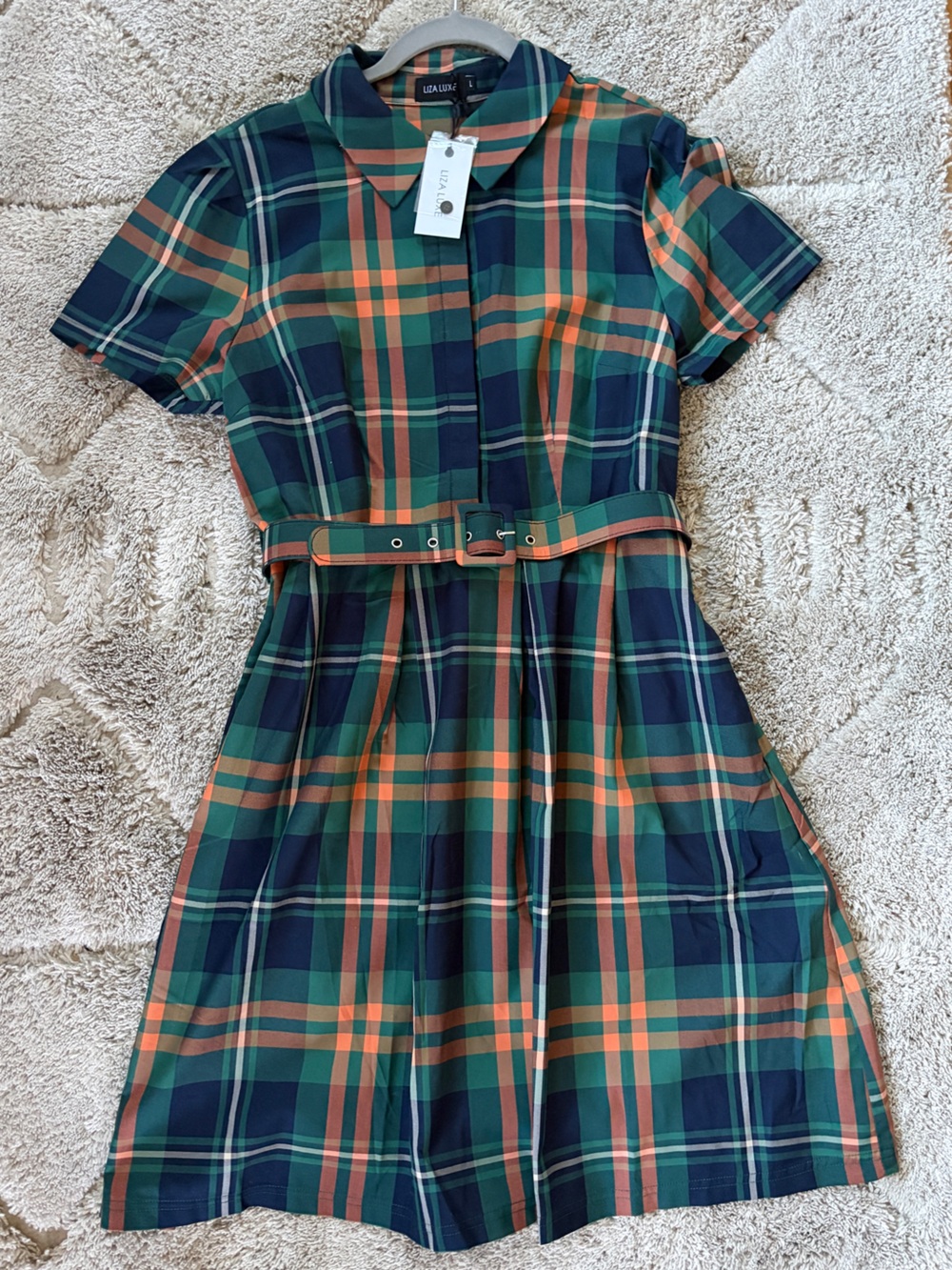 NWT! Modcloth / Liza Luxe "Can't Slow My Roll" Vintage Style Belted Shirt Dress!